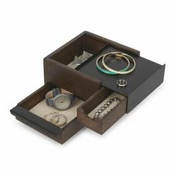 Umbra Schmuckkasten Mini Stowit Schwarz Walnussfarben
