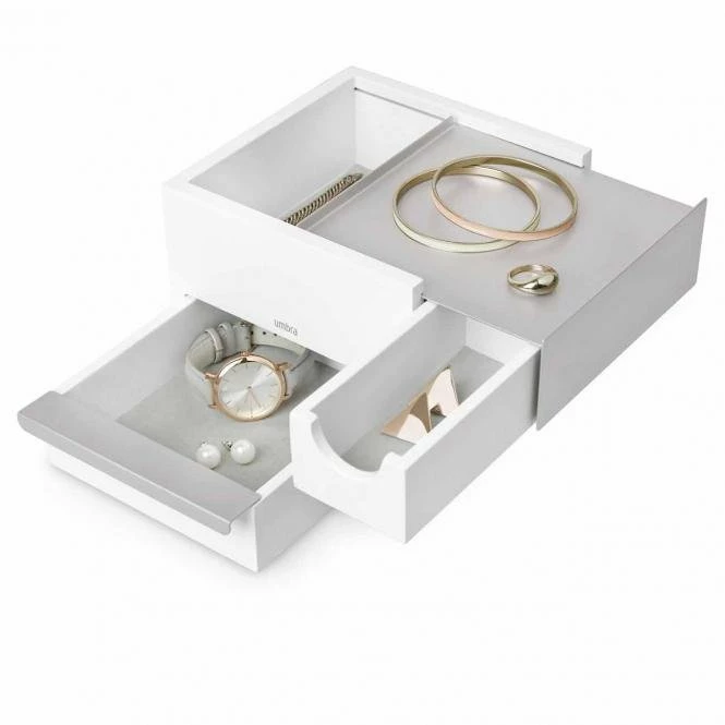 Umbra Schmuckkasten Mini Stowit Silberfarben Weiss 3 Umbra Schmuckkasten Mini Stowit Silberfarben Weiss