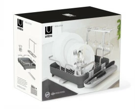 Umbra Charcoal Grey Plastic and Stainless Steel Holster Dish Rack 5 Umbra Charcoal Grey Plastic and Stainless Steel Holster Dish Rack