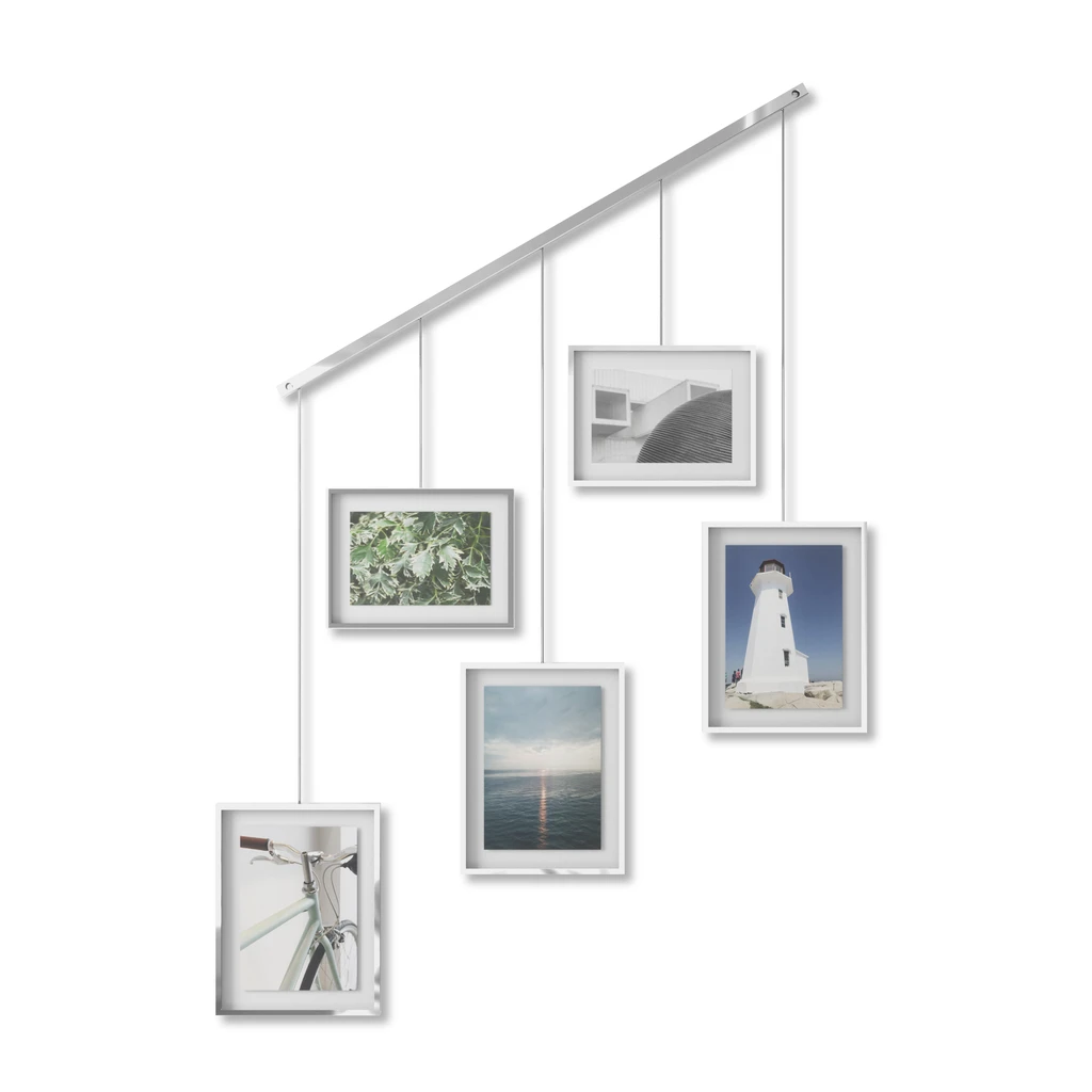 Umbra Set of 5 Chrome Exhibit Hanging Photo Frames 4 Umbra Set of 5 Chrome Exhibit Hanging Photo Frames