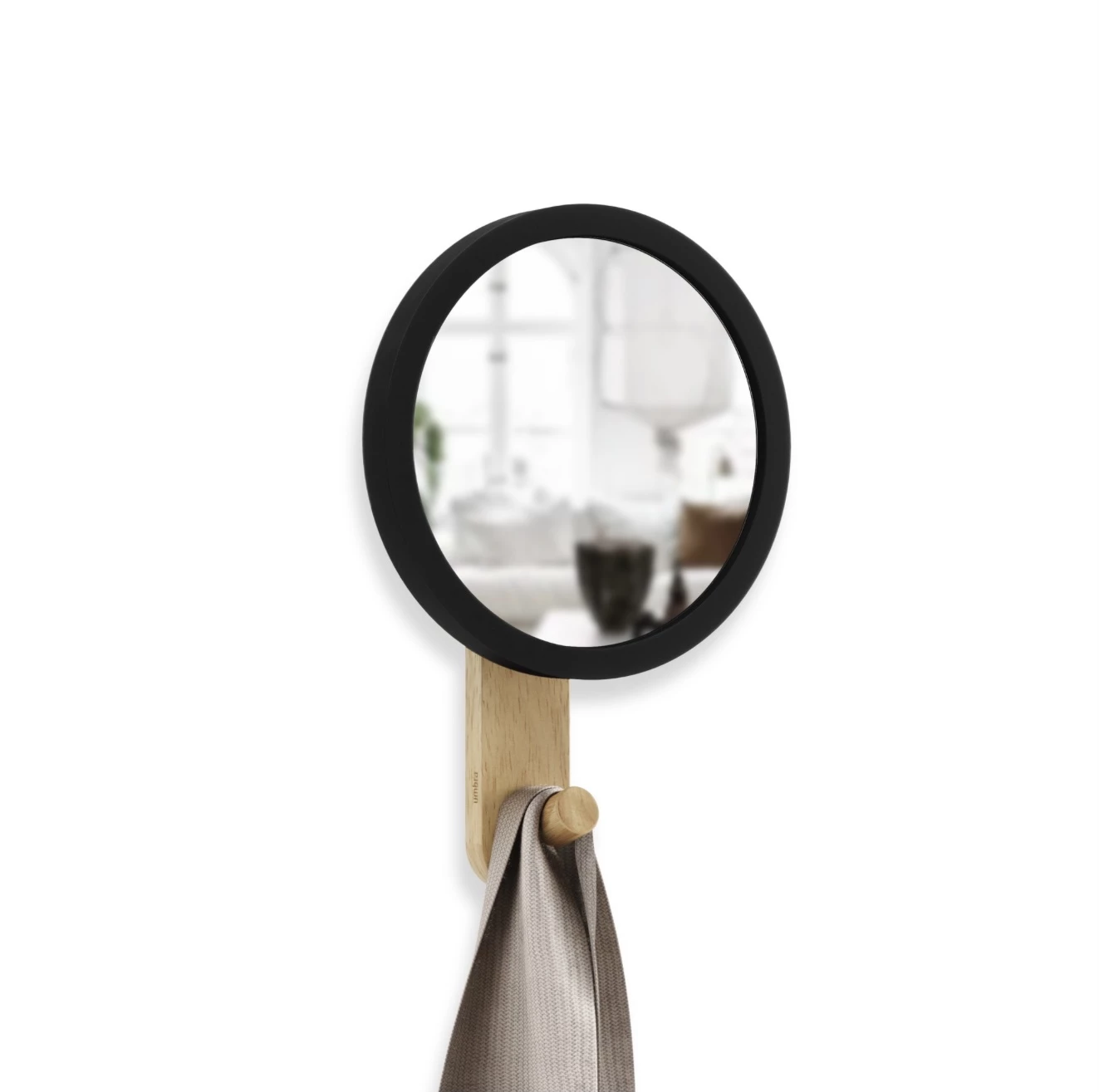 Umbra Hub Mirror Wall Hook in Natural and Black 6 Umbra Hub Mirror Wall Hook in Natural and Black
