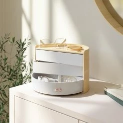 Umbra White and Natural Moona Jewellery Box Storage Unit