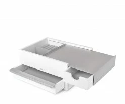 Umbra White & Nickel Stowit Jewellery Box 8 Umbra White & Nickel Stowit Jewellery Box