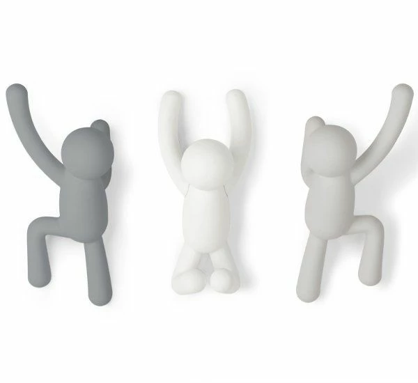 Umbra Set of 3 Grey Buddy Hooks 4 Umbra Set of 3 Grey Buddy Hooks