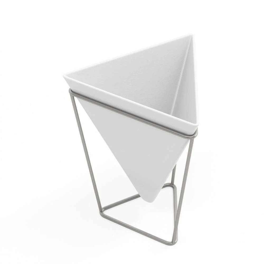 Umbra White & Nickel Trigg Desktop Planter Set 7 Umbra White & Nickel Trigg Desktop Planter Set