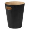 Umbra Black & Natural Woodrow Waste Bin