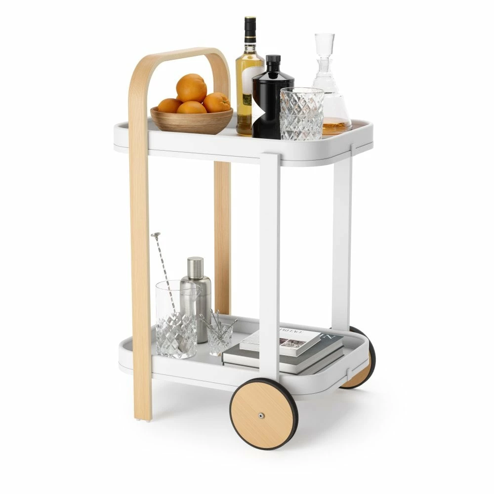 Umbra White/Natural Bellwood Serving Trolley 3 Umbra White/Natural Bellwood Serving Trolley