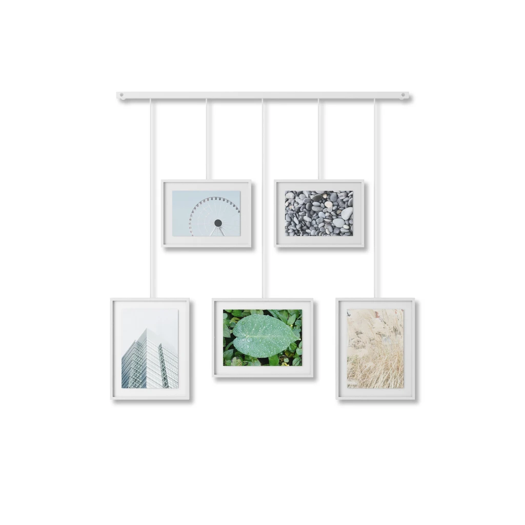 Umbra Set of 5 White Exhibit Hanging Photo Frames 3 Umbra Set of 5 White Exhibit Hanging Photo Frames