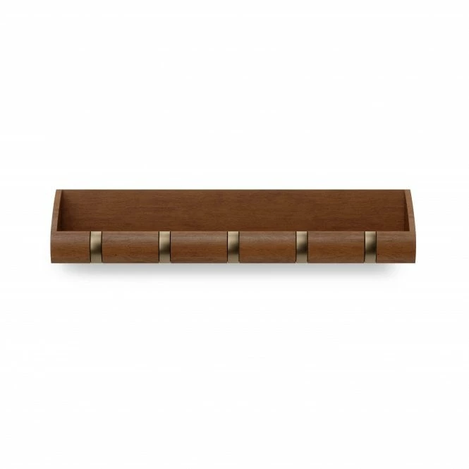 Umbra Large Walnut Cubby Hallway Organizer with Warm Gold Hooks 3 Umbra Large Walnut Cubby Hallway Organizer with Warm Gold Hooks