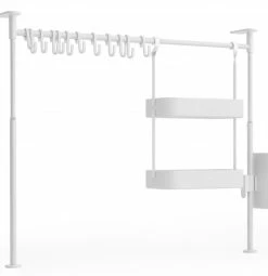Umbra White Anywhere Tension Organizer With Caddy, Trays and Hooks