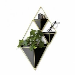 Umbra Wandvase Trigg Klein Schwarz Goldfarben 2 Er Set