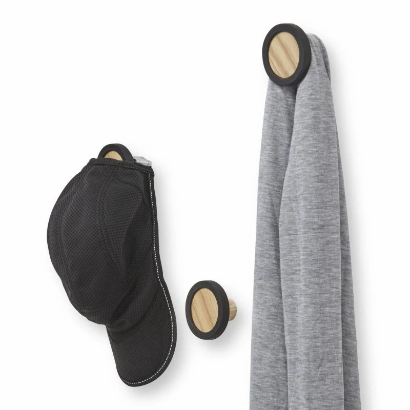 Umbra Set of 3 Black and Natural Hub Wall Hook 4 Umbra Set of 3 Black and Natural Hub Wall Hook