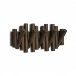 Umbra Aged Walnut Wood Coat Rack Picket Hook