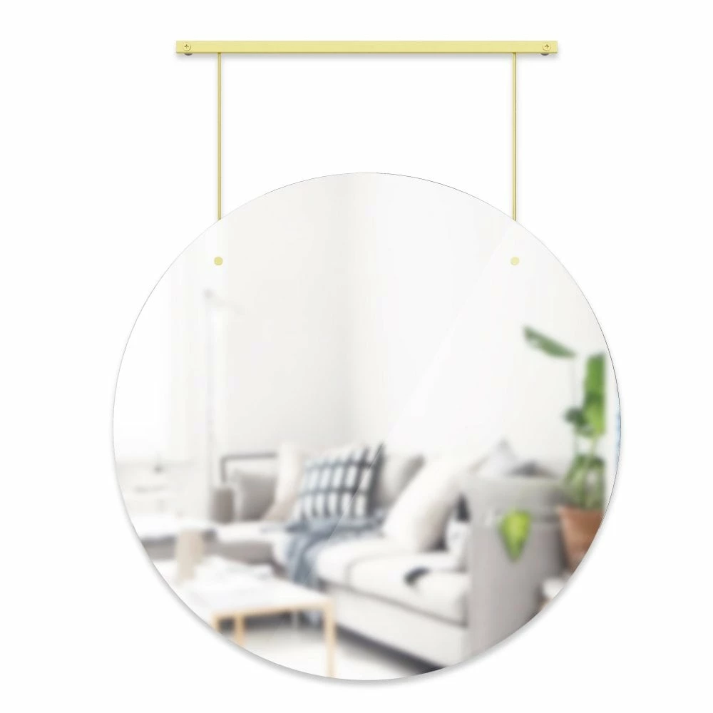 Umbra Brass Exhibit Wall Mirror 24" 3 Umbra Brass Exhibit Wall Mirror 24"