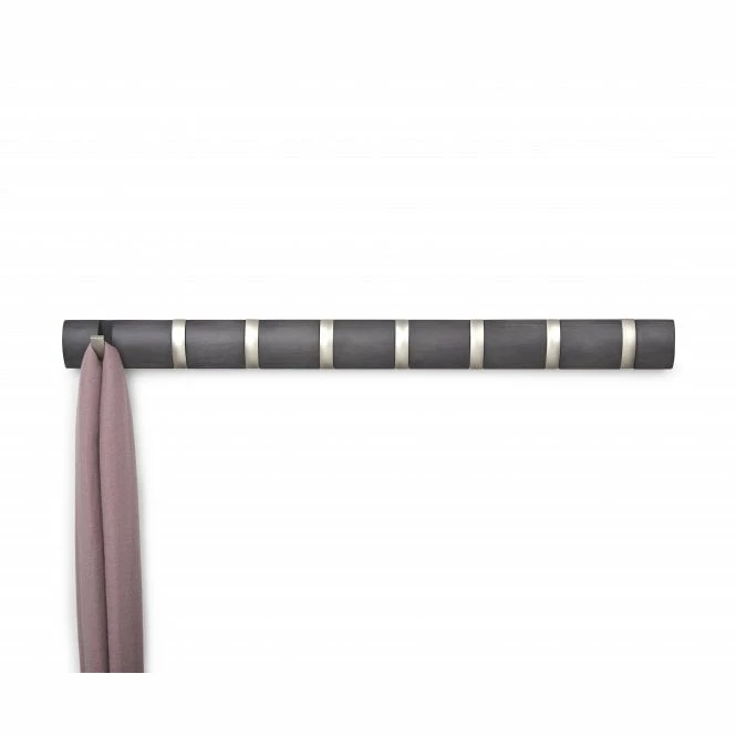Umbra Driftwood & Nickel Flip 8 Wall Mounted Coat Hooks 3 Umbra Driftwood & Nickel Flip 8 Wall Mounted Coat Hooks