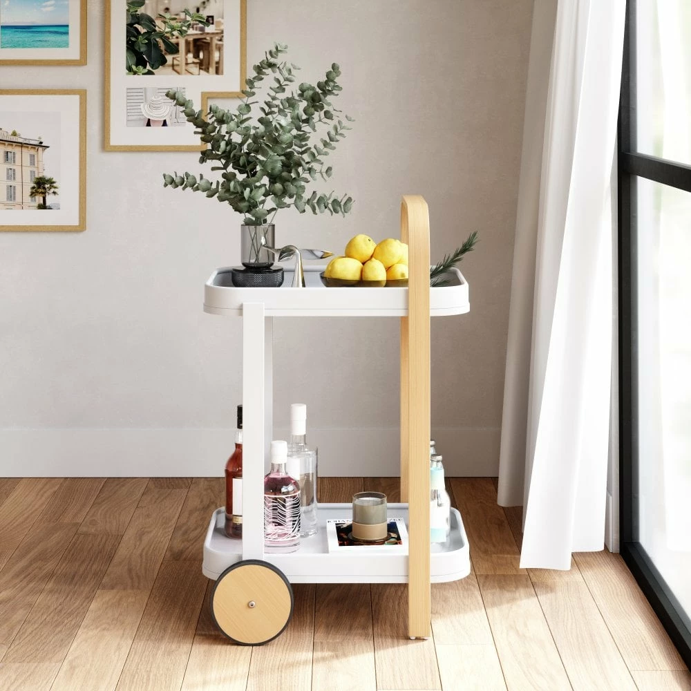 Umbra White/Natural Bellwood Serving Trolley 8 Umbra White/Natural Bellwood Serving Trolley