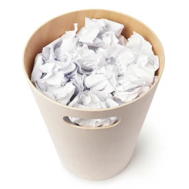 Umbra 7.5 Litre White and Natural Woodrow Waste Bin 5 Umbra 7.5 Litre White and Natural Woodrow Waste Bin