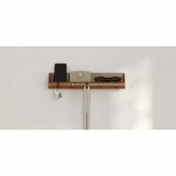 Umbra Large Walnut Cubby Hallway Organizer with Warm Gold Hooks 15 Umbra Large Walnut Cubby Hallway Organizer with Warm Gold Hooks