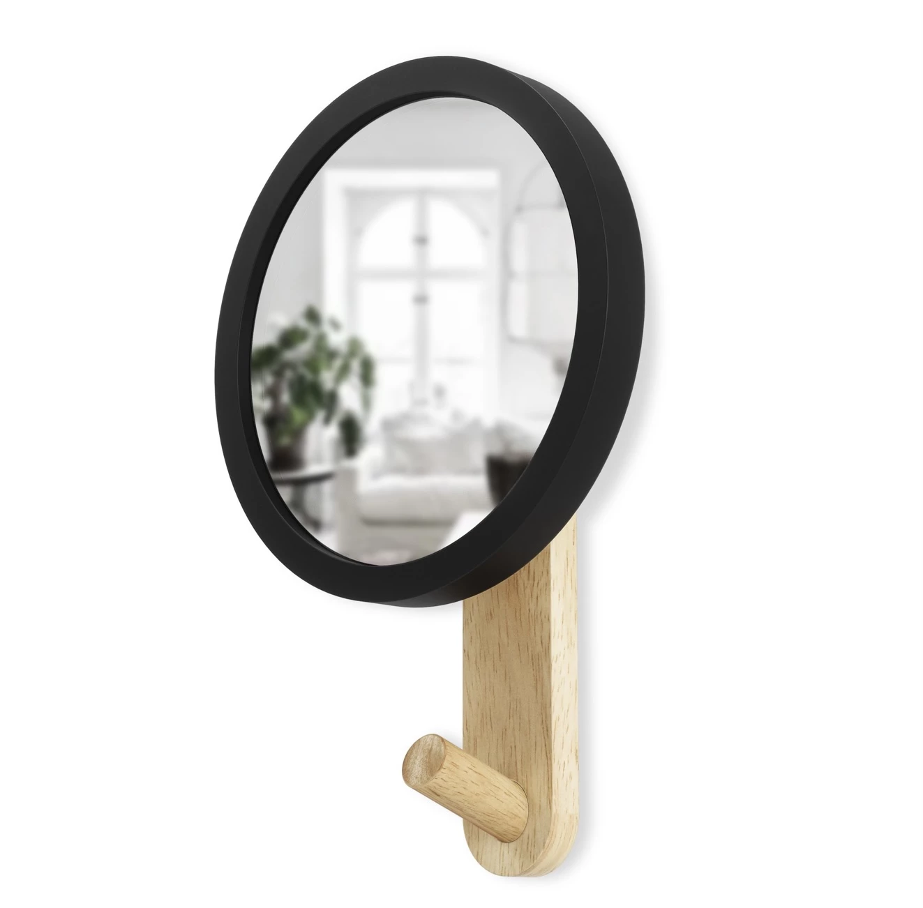 Umbra Hub Mirror Wall Hook in Natural and Black 5 Umbra Hub Mirror Wall Hook in Natural and Black