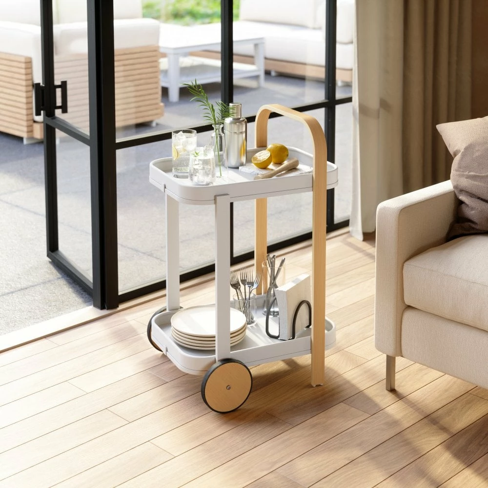 Umbra White/Natural Bellwood Serving Trolley 10 Umbra White/Natural Bellwood Serving Trolley