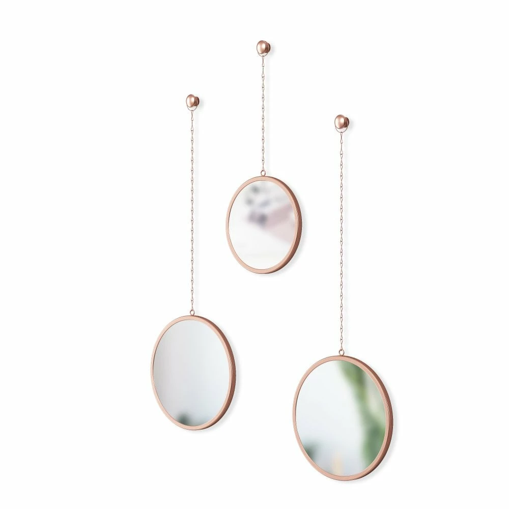Umbra Set of 3 Copper Dima Round Wall Mirrors 4 Umbra Set of 3 Copper Dima Round Wall Mirrors