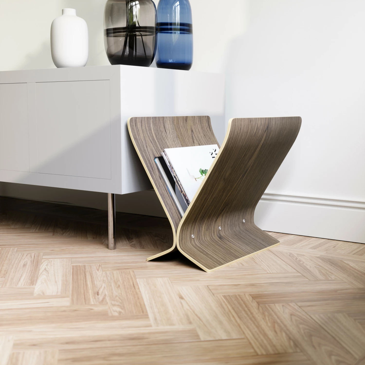 Umbra Walnut Arling Magazine Rack/Record Holder 5 Umbra Walnut Arling Magazine Rack/Record Holder