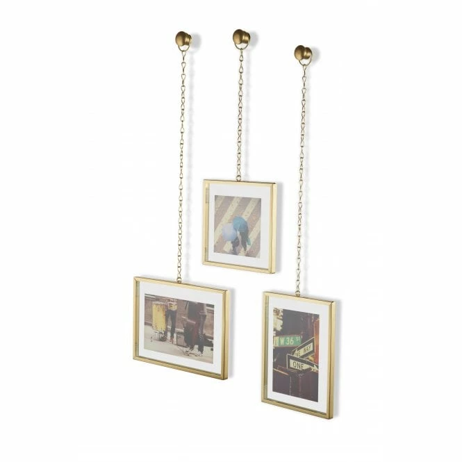 Umbra Brass Fotochain Picture Frame Set of 3 4 Umbra Brass Fotochain Picture Frame Set of 3