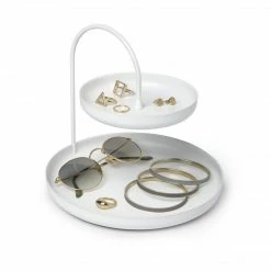 Umbra Présentoir À Deux Niveaux Poise Blanc