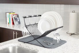 Umbra Charcoal Grey XDry Folding Dish Rack 4 Umbra Charcoal Grey XDry Folding Dish Rack