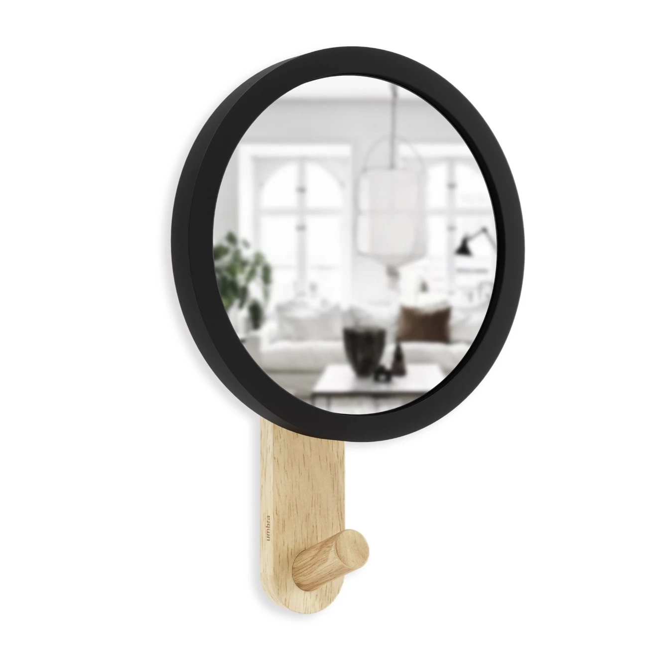 Umbra Hub Mirror Wall Hook in Natural and Black 3 Umbra Hub Mirror Wall Hook in Natural and Black