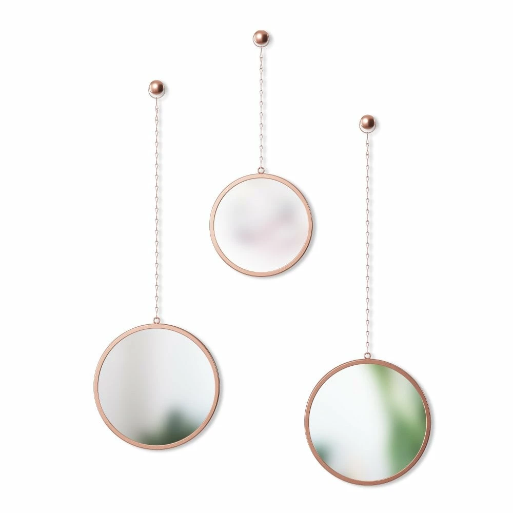 Umbra Set of 3 Copper Dima Round Wall Mirrors 3 Umbra Set of 3 Copper Dima Round Wall Mirrors