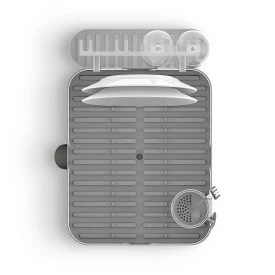 Umbra Charcoal Grey Plastic and Stainless Steel Holster Dish Rack 3 Umbra Charcoal Grey Plastic and Stainless Steel Holster Dish Rack