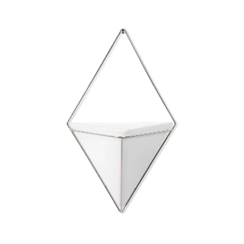Umbra Large White and Nickel Trigg Wall Planter 3 Umbra Large White and Nickel Trigg Wall Planter