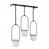 Umbra White and Black Triflora set of 3 Hanging Planters and Rod 1 Umbra White and Black Triflora set of 3 Hanging Planters and Rod