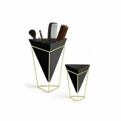 Umbra Black & Brass Trigg Desktop Planter Set 9 Umbra Black & Brass Trigg Desktop Planter Set