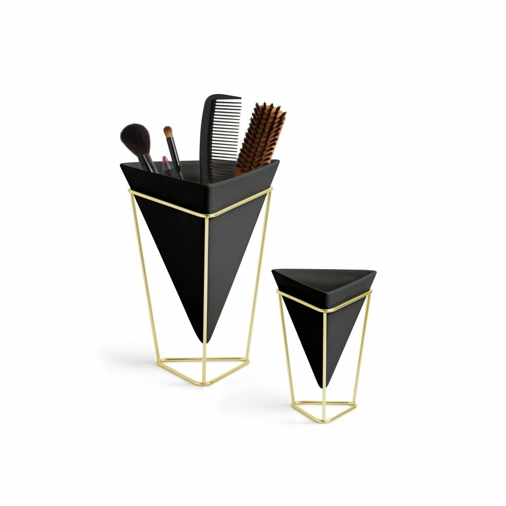 Umbra Black & Brass Trigg Desktop Planter Set 6 Umbra Black & Brass Trigg Desktop Planter Set
