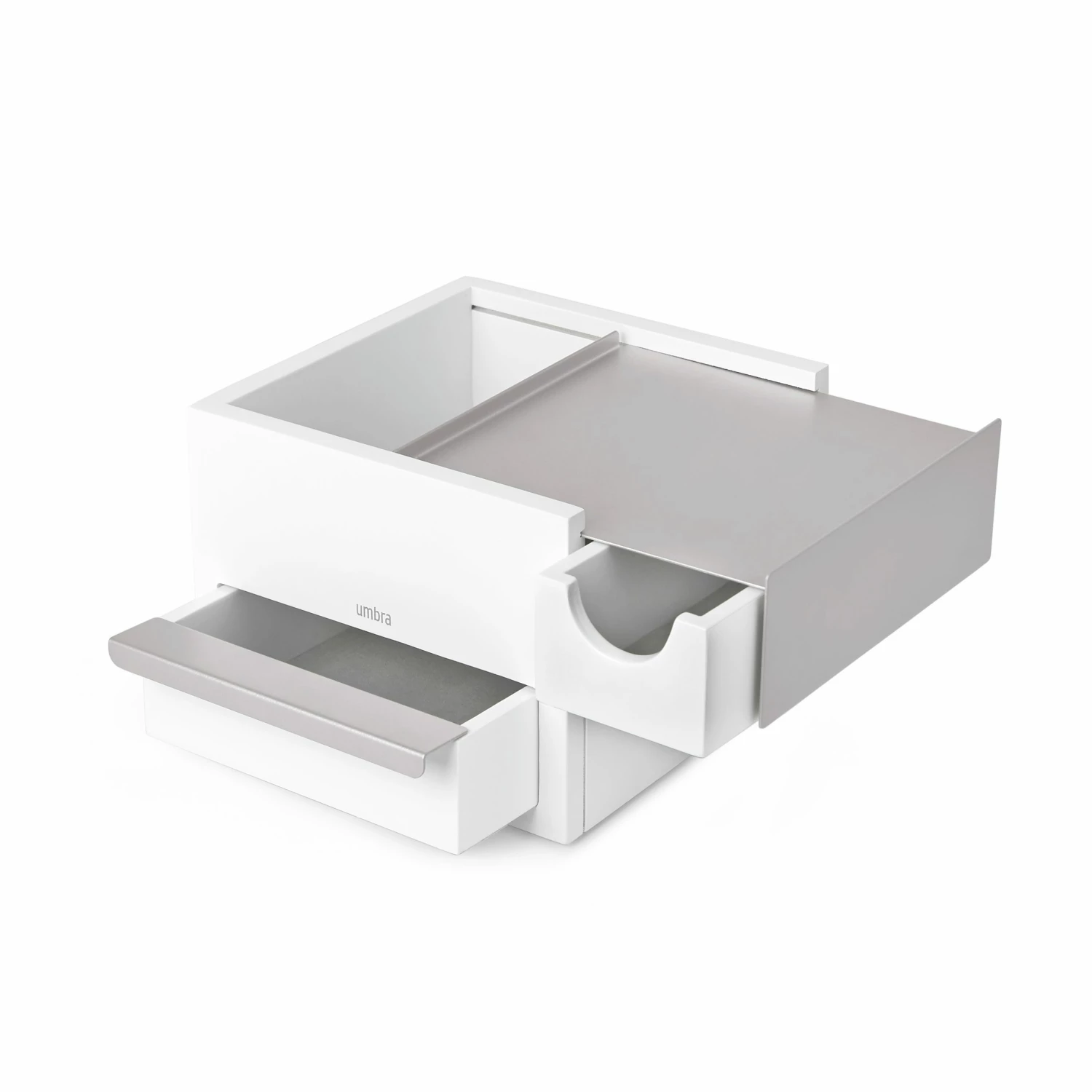 Umbra White & Nickel Mini Stowit Jewellery Box 5 Umbra White & Nickel Mini Stowit Jewellery Box