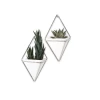 Umbra Small White and Nickel Trigg Wall Planter