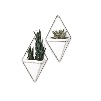 Umbra Small White and Nickel Trigg Wall Planter 3 Umbra Small White and Nickel Trigg Wall Planter