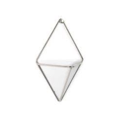 Umbra Small White and Nickel Trigg Wall Planter