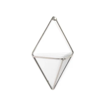 Umbra Small White and Nickel Trigg Wall Planter 4 Umbra Small White and Nickel Trigg Wall Planter