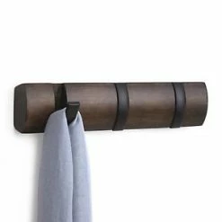 Umbra Black/Walnut Flip 3 Coat Hook