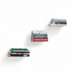 Umbra Set of 3 Small Silver Conceal Floating Bookshelves