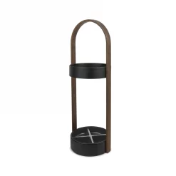 Umbra Black and Walnut Resin and Wood Hub Umbrella Stand 8 Umbra Black and Walnut Resin and Wood Hub Umbrella Stand
