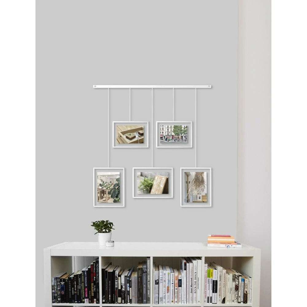 Umbra White Exhibit Adjustable Multi Photo Display Frame 6 Umbra White Exhibit Adjustable Multi Photo Display Frame