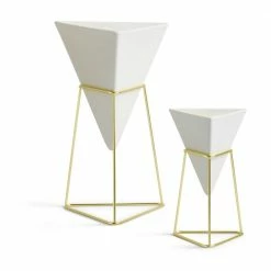 Umbra White & Brass Set Of 2 Trigg Desk Set 8 Umbra White & Brass Set Of 2 Trigg Desk Set