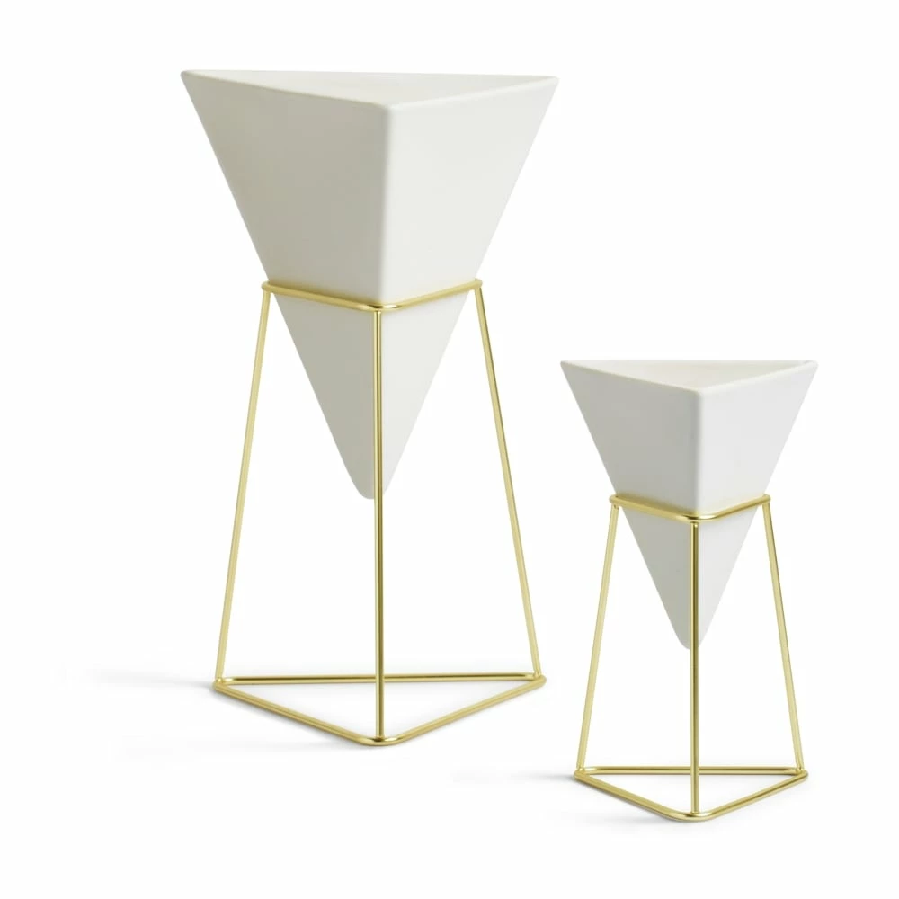 Umbra White & Brass Set Of 2 Trigg Desk Set 5 Umbra White & Brass Set Of 2 Trigg Desk Set