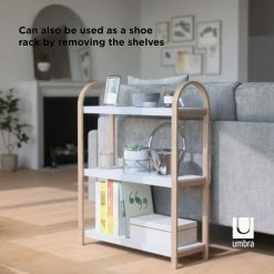 Umbra Bellwood 3 Tier Freestanding Shelf | White Natural 16 Umbra Bellwood 3 Tier Freestanding Shelf | White Natural