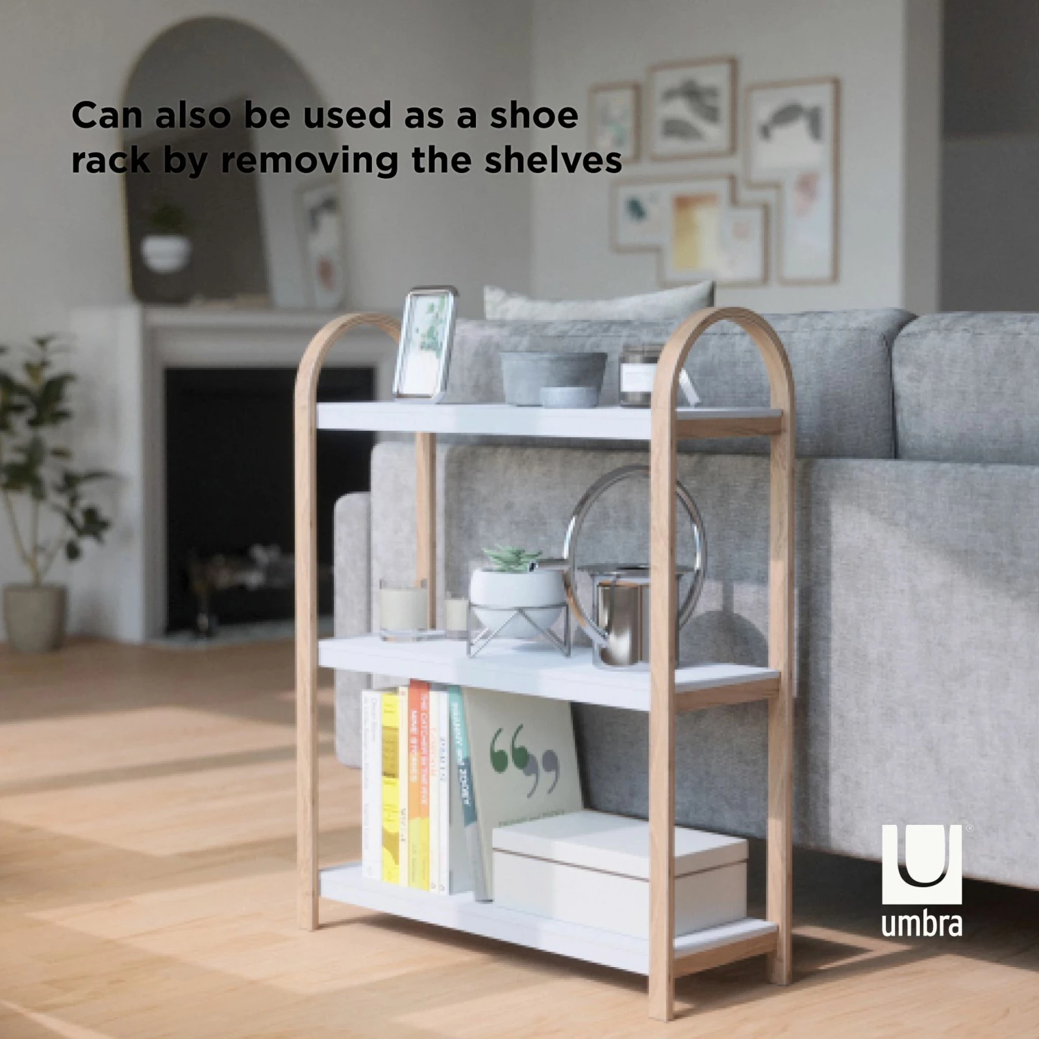 Umbra Bellwood 3 Tier Freestanding Shelf | White Natural 9 Umbra Bellwood 3 Tier Freestanding Shelf | White Natural