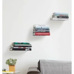 Umbra Set of 3 Small Silver Conceal Floating Bookshelves